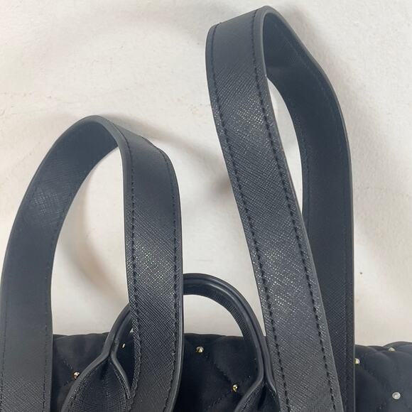 Karl Lagerfeld Paris Black Diamond Quilted Pattern Studded Drawstring Backpack - Picture 16 of 16